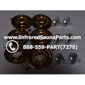 COMPLETE LIGHT ASSEMBLY 220V / 240V - COMPLETE LIGHT ASSEMBLY 6 HOUSING IN GOLD FINISH WITH 6 BULBS 220V / 240V 4