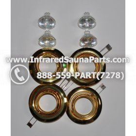 COMPLETE LIGHT ASSEMBLY 220V / 240V - COMPLETE LIGHT ASSEMBLY 4 HOUSING IN GOLD FINISH WITH 4 BULBS 220V / 240V 1