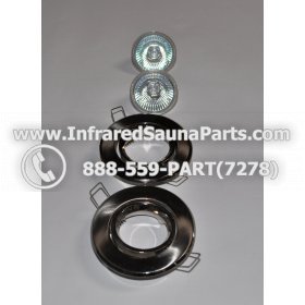 COMPLETE LIGHT ASSEMBLY 110V / 120V - COMPLETE LIGHT ASSEMBLY 2 HOUSING IN SILVER FINISH WITH 2 BULBS 110V / 120V 3