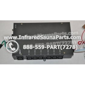 COMPLETE CONTROL POWER BOX 220V / 240V - COMPLETE CONTROL POWER BOX 220V / 240V  WITH 7 CIRCUIT BOARD PINS  6 FEMALE PLUGS SAUNA KING INFRARED SAUNA STYLE 9 7