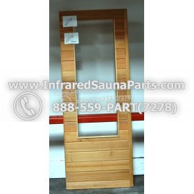WOOD SAUNA WALLS - HEMLOCK WOOD SAUNA PANEL WITH GLASS ( 68.5" x 26" ) 2