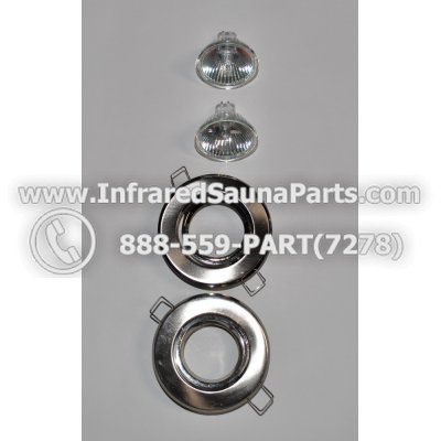 COMPLETE LIGHT ASSEMBLY 110V / 120V - COMPLETE LIGHT ASSEMBLY 2 HOUSING IN SILVER FINISH WITH 2 BULBS 110V / 120V 1